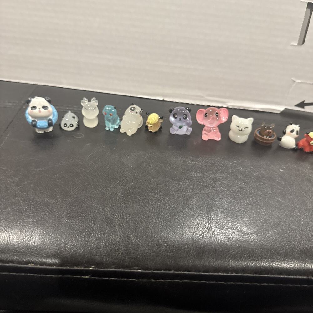 Kawaii Mini Animal Figurine Lot Panda Cat Bear Resin Fairy Garden Cute